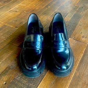 Black loafers never worn!